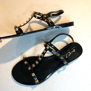 Charlotte‎ Russe Studded Black Jelly Sandals Women’s 7/7.5
